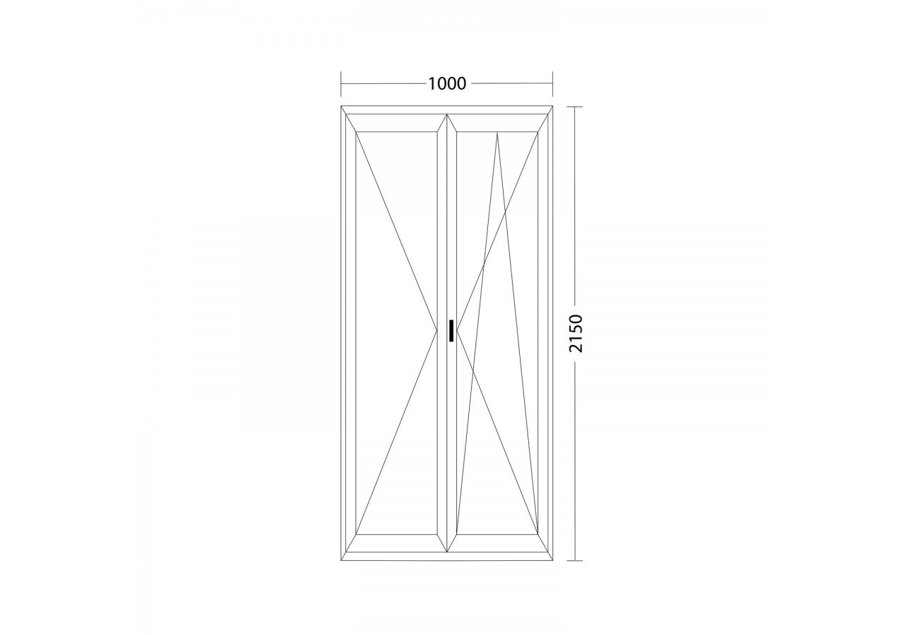 Porte fenêtre oscillo-battante double vantaux PVC blanc ouvrant droit L 1000mm x H 2150mm