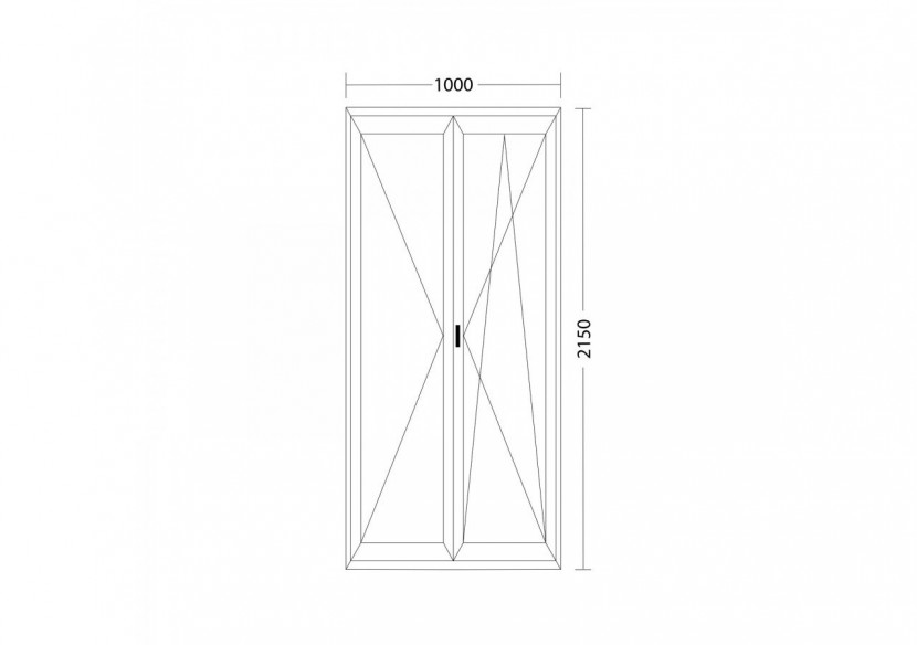 Porte fenêtre oscillo-battante double vantaux PVC blanc ouvrant droit L 1000mm x H 2150mm