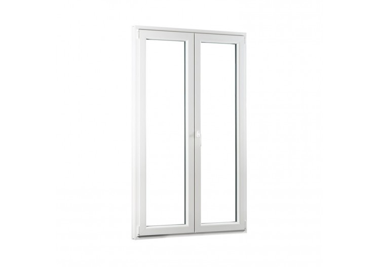 Porte fenêtre oscillo-battante double vantaux PVC blanc ouvrant droit L 1400mm x H 2150mm