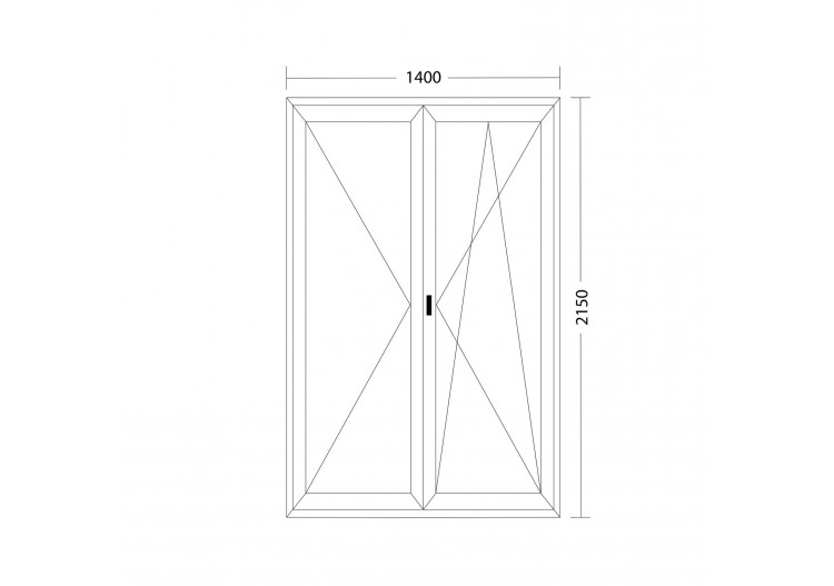 Porte fenêtre oscillo-battante double vantaux PVC blanc ouvrant droit L 1400mm x H 2150mm 2