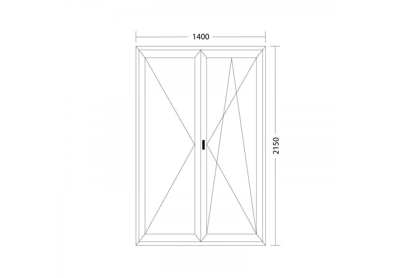 Porte fenêtre oscillo-battante double vantaux PVC blanc ouvrant droit L 1400mm x H 2150mm