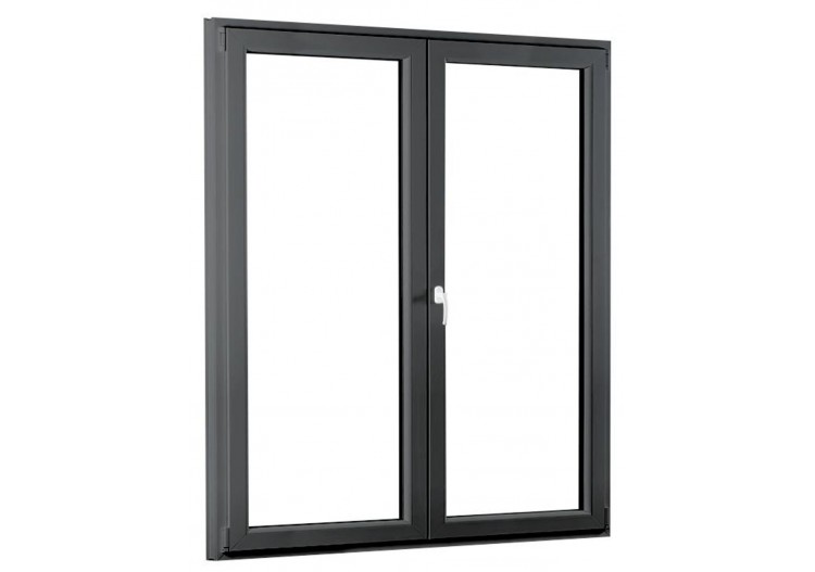 Porte fenêtre oscillo-battante double vantaux PVC anthracite ouvrant droit L 1000mm x H 2150mm