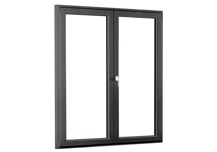 Porte fenêtre oscillo-battante double vantaux PVC anthracite ouvrant droit L 1000mm x H 2150mm
