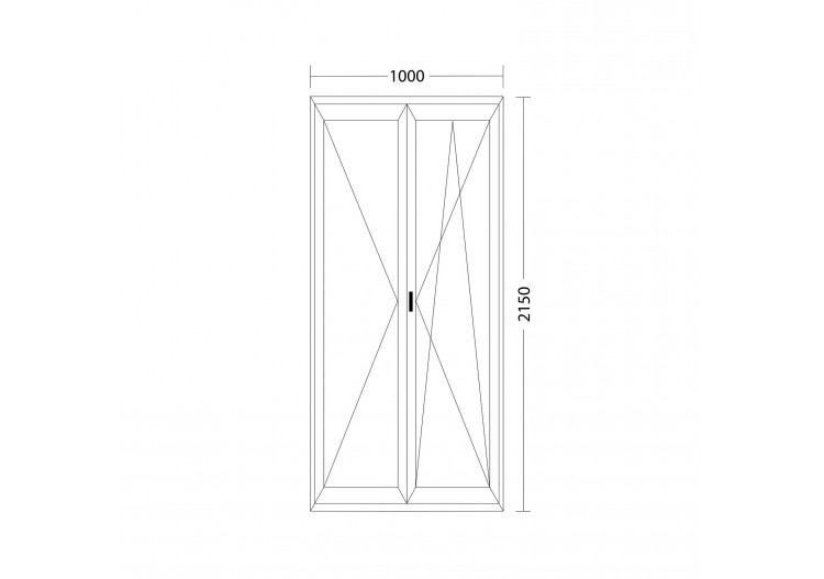 Porte fenêtre oscillo-battante double vantaux PVC anthracite ouvrant droit L 1000mm x H 2150mm 2