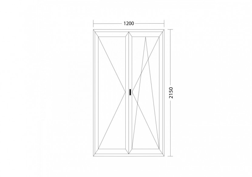 Porte fenêtre oscillo-battante double vantaux PVC anthracite ouvrant droit L 1200mm x H 2150mm
