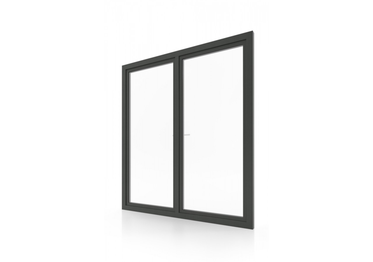 Porte fenêtre oscillo-battante double vantaux PVC anthracite ouvrant droit L 1400mm x H 2150mm