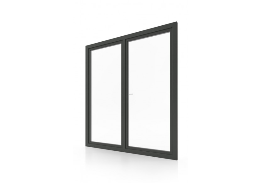 Porte fenêtre oscillo-battante double vantaux PVC anthracite ouvrant droit L 1400mm x H 2150mm