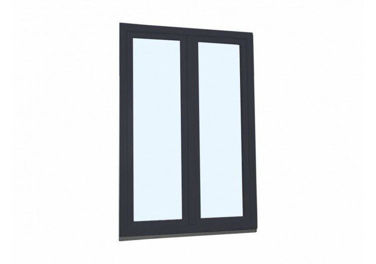 Porte fenêtre oscillo-battante double vantaux PVC anthracite et blanc ouvrant droit L 1000mm x H 2150mm
