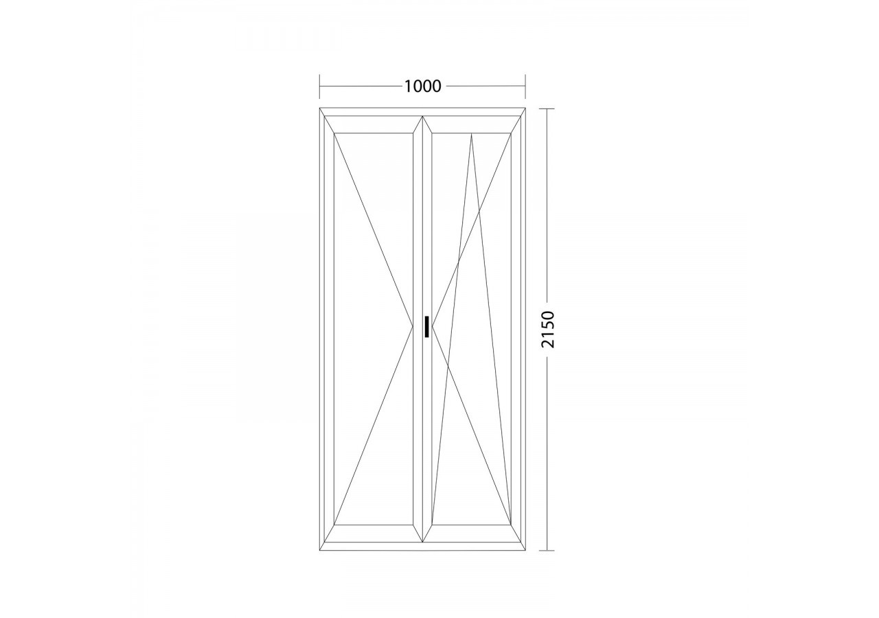 Porte fenêtre oscillo-battante double vantaux PVC anthracite et blanc ouvrant droit L 1000mm x H 2150mm