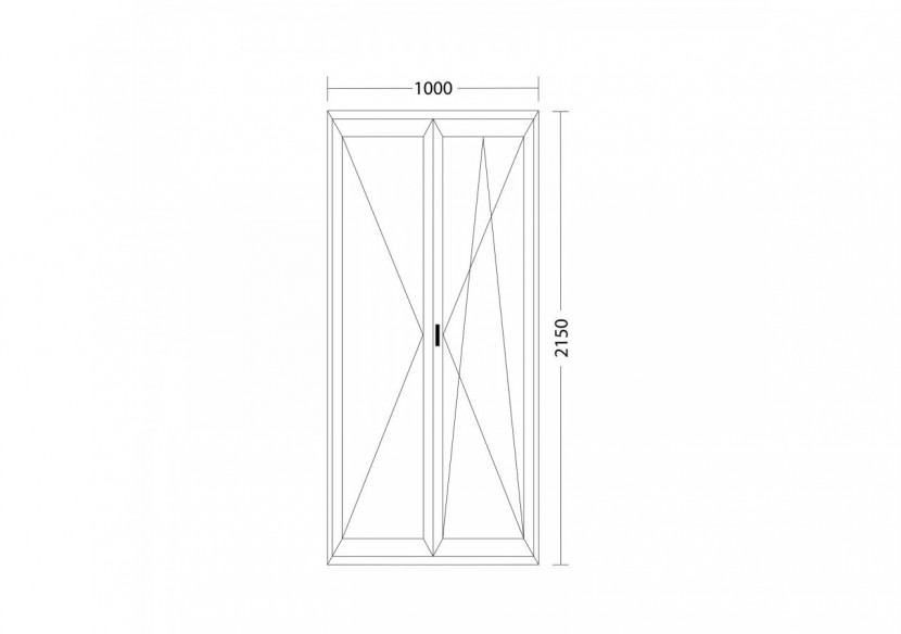 Porte fenêtre oscillo-battante double vantaux PVC anthracite et blanc ouvrant droit L 1000mm x H 2150mm