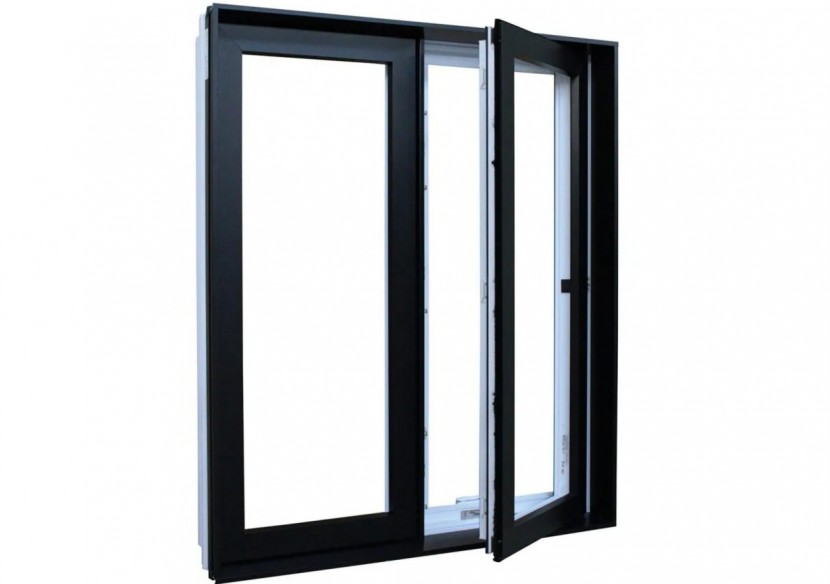 Porte fenêtre oscillo-battante double vantaux PVC anthracite et blanc ouvrant droit L 1000mm x H 2150mm