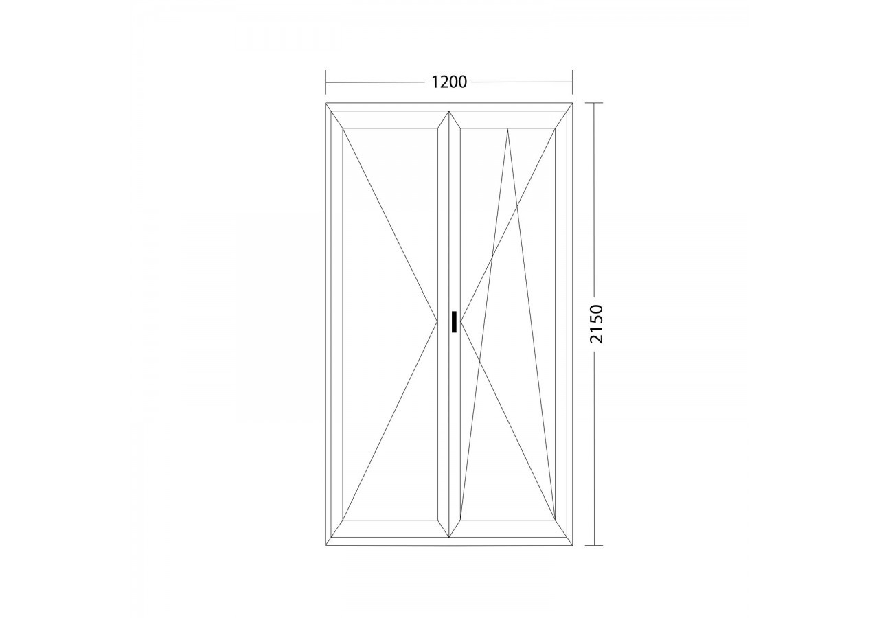 Porte fenêtre oscillo-battante double vantaux PVC anthracite et blanc ouvrant droit L 1200mm x H 2150mm