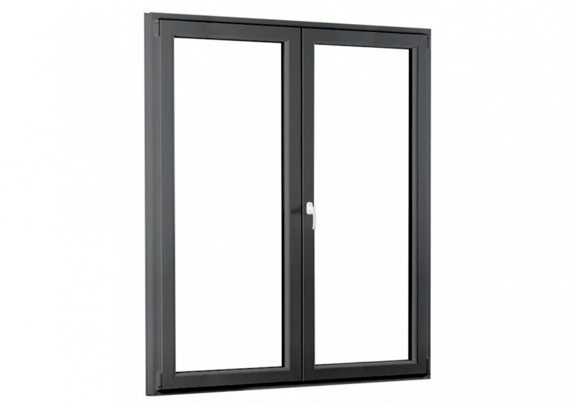 Porte fenêtre oscillo-battante double vantaux PVC anthracite ouvrant gauche L 1000mm x H 2150mm