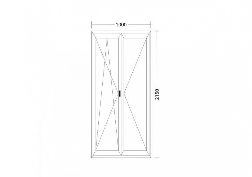 Porte fenêtre oscillo-battante double vantaux PVC anthracite ouvrant gauche L 1000mm x H 2150mm