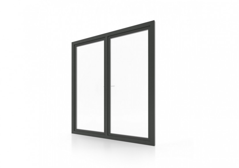 Porte fenêtre oscillo-battante double vantaux PVC anthracite ouvrant gauche L 1000mm x H 2150mm