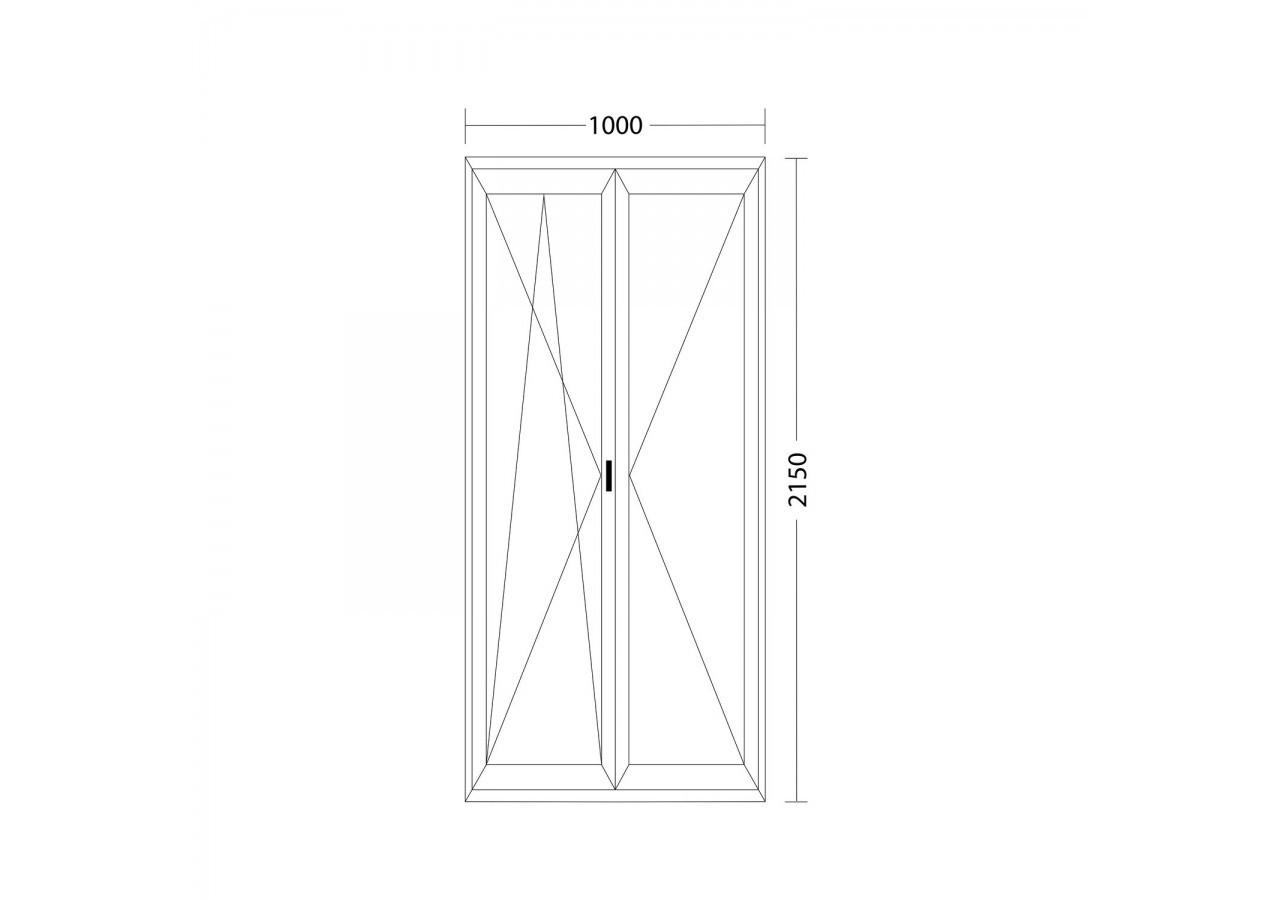 Porte fenêtre oscillo-battante double vantaux PVC anthracite et blanc ouvrant gauche L 1000mm x H 2150mm