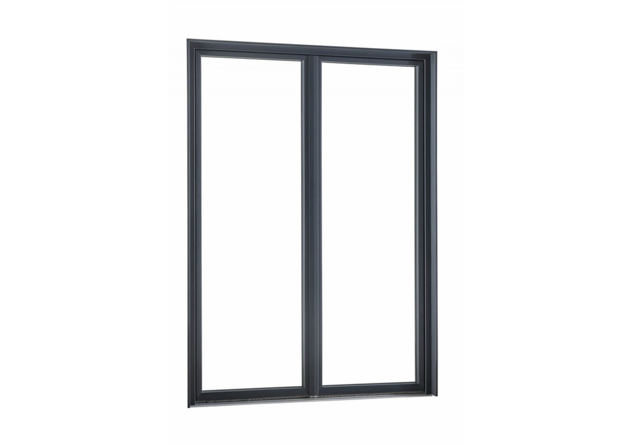 Porte fenêtre oscillo-battante double vantaux PVC anthracite et blanc ouvrant gauche L 1000mm x H 2150mm