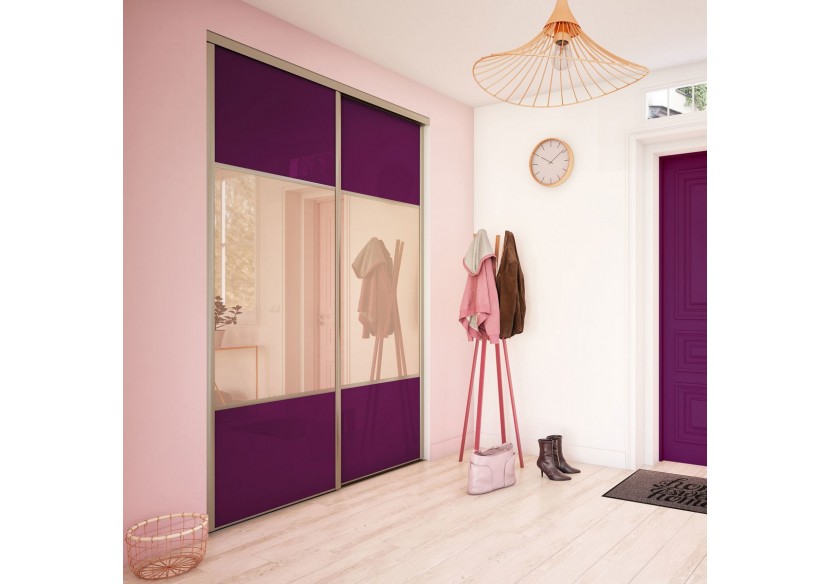 Façade de placard 2 portes coulissante Carrie laqué - Kazed : Confort'Mat