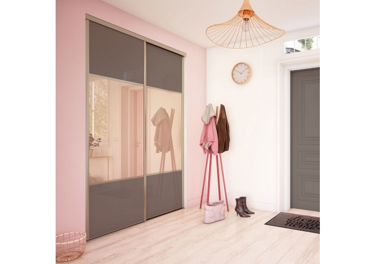 Façade de placard 2 portes coulissante Carrie laqué - Kazed : Confort'Mat 2