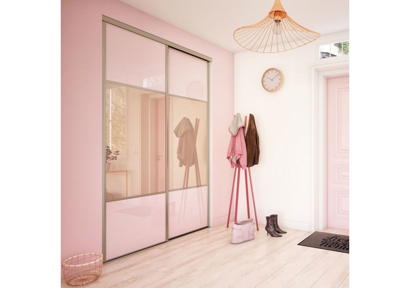 Façade de placard 2 portes coulissante Carrie laqué - Kazed : Confort'Mat