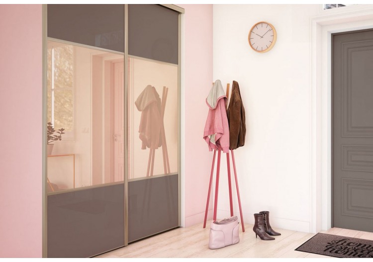 Façade de placard 2 portes coulissante Carrie laqué - Kazed : Confort'Mat