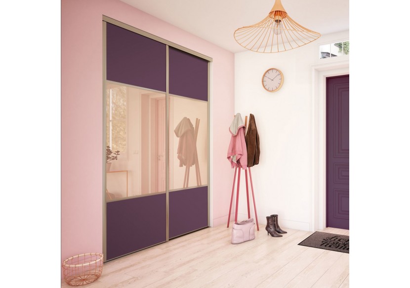 Façade de placard 2 portes coulissante Carrie mat - Kazed : Confort'Mat