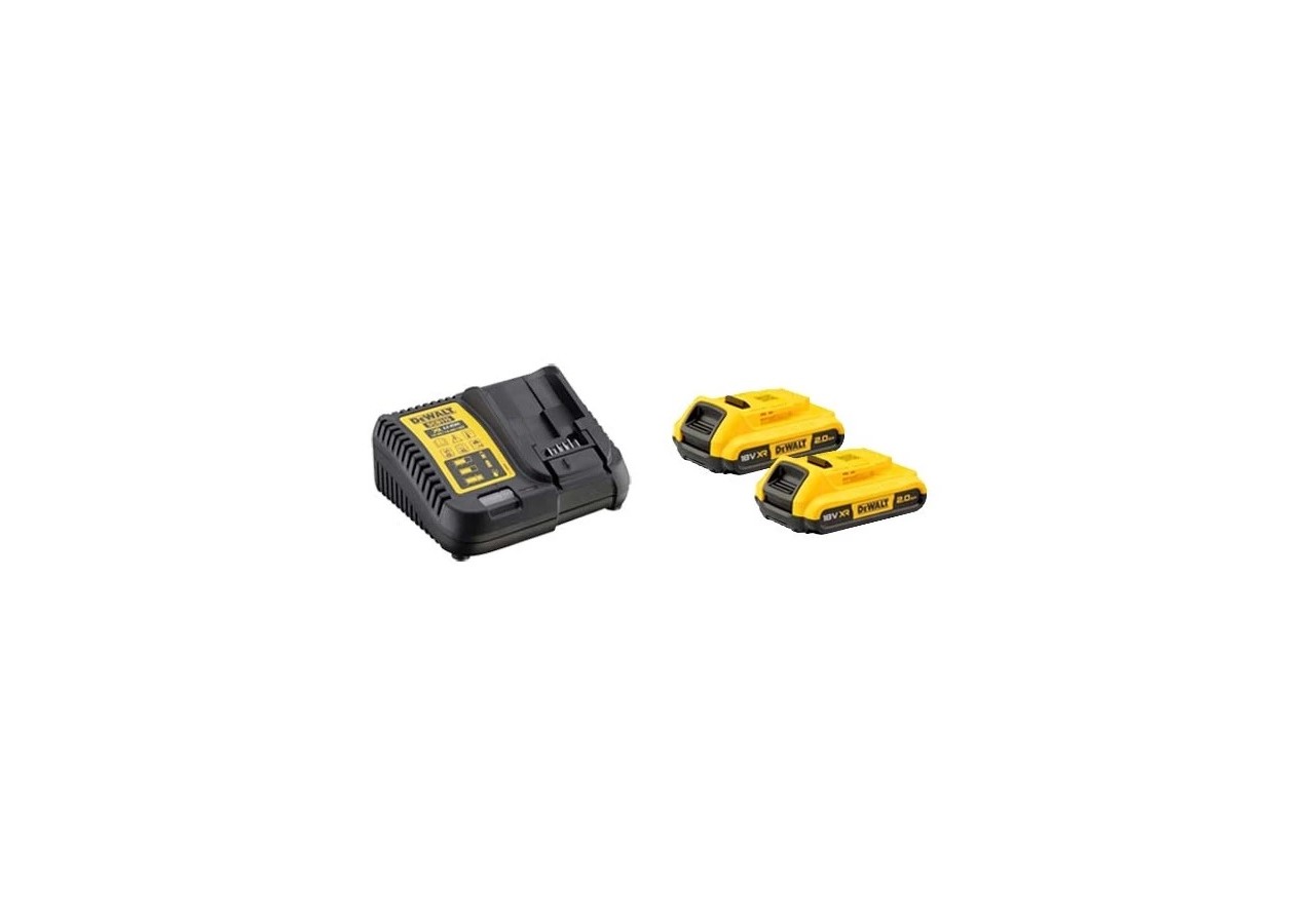 Pack 2 batteries XR 18V 4Ah Li-Ion + chargeur - DCB115M2-QW - Dewalt