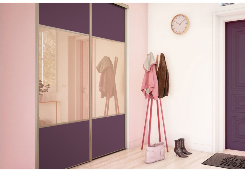 Façade de placard 2 portes coulissante Carrie mat - Kazed : Confort'Mat