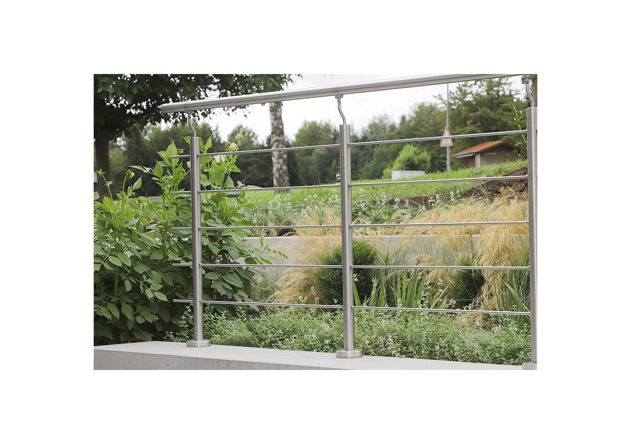 1 Mètre linéaire complet - barreaux ronds Inox 304 - 250071 - Dieda