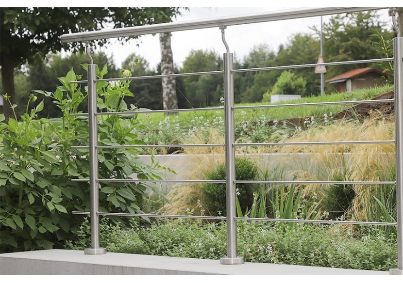 1 Mètre linéaire complet - barreaux ronds Inox 304 - 250071 - Dieda