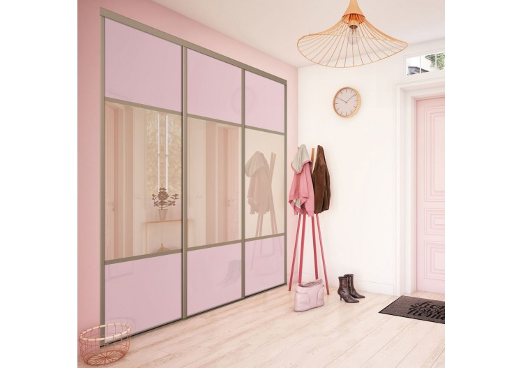 Façade de placard 3 portes coulissante Carrie laqué - Kazed : Confort'Mat 2