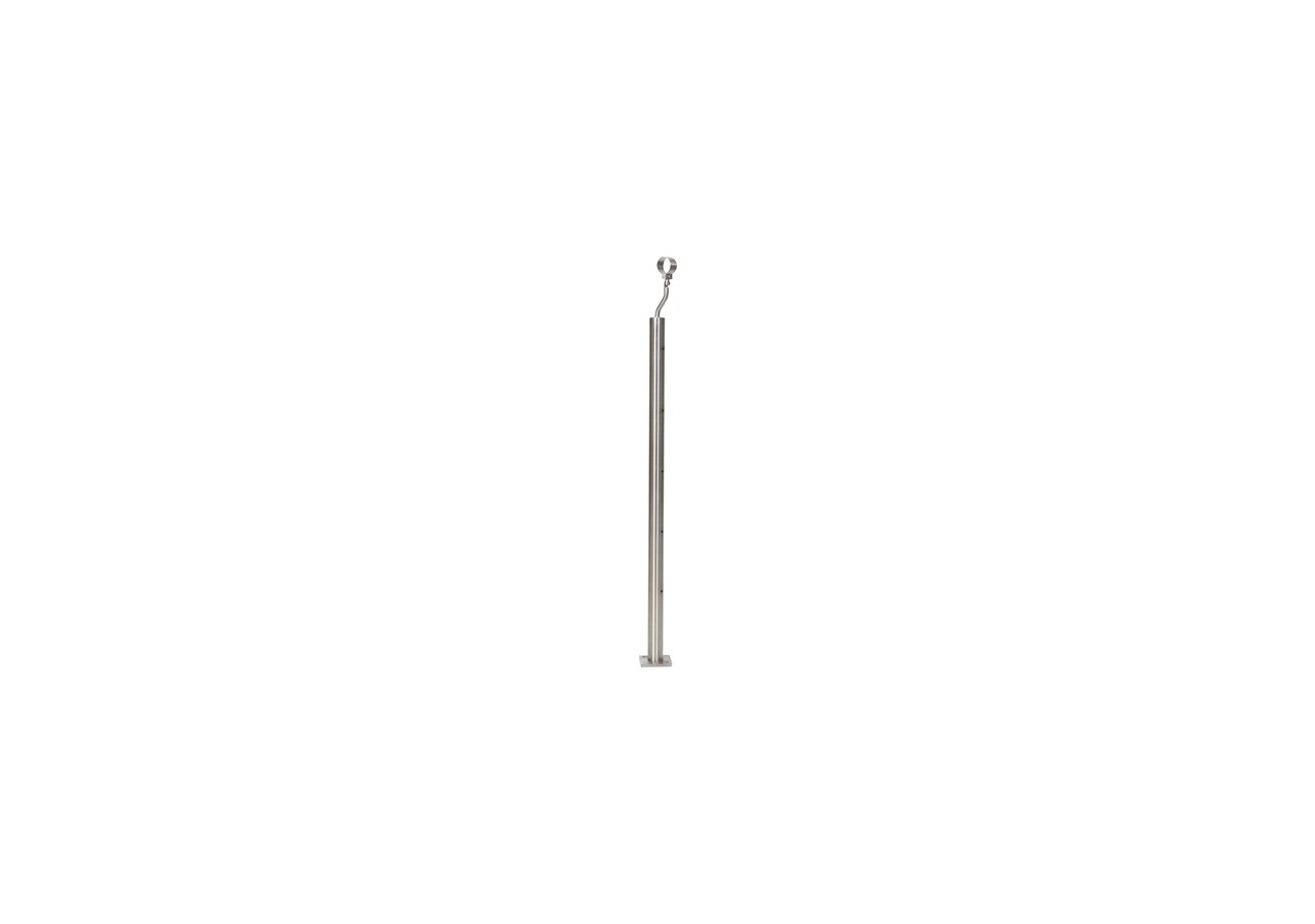 Poteau rond fixation à plat - 5 perçages - Inox 316 - 259004 - Dieda
