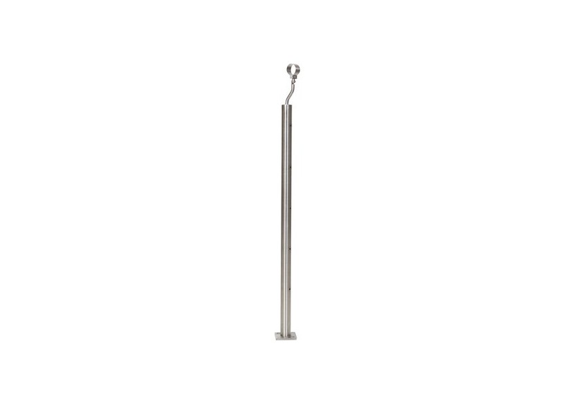 Poteau rond fixation à plat - 5 perçages - Inox 316 - 259004 - Dieda