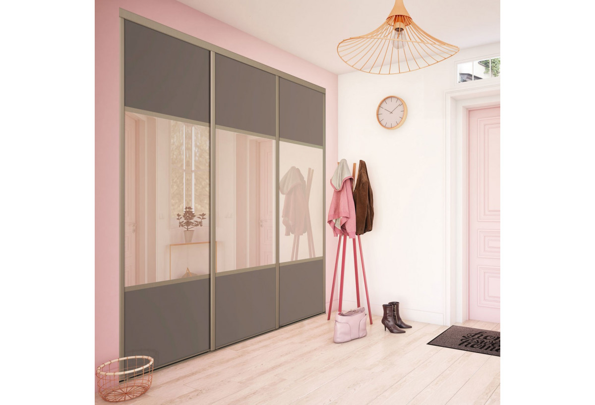 Façade de placard 3 portes coulissante Carrie mat - Kazed : Confort'Mat