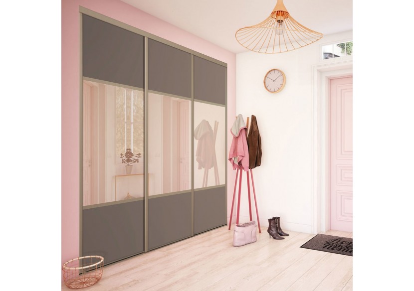 Façade de placard 3 portes coulissante Carrie mat - Kazed : Confort'Mat