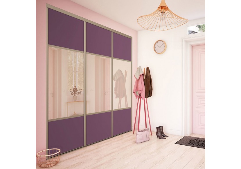 Façade de placard 3 portes coulissante Carrie mat - Kazed : Confort'Mat