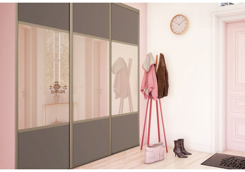 Façade de placard 3 portes coulissante Carrie mat - Kazed : Confort'Mat