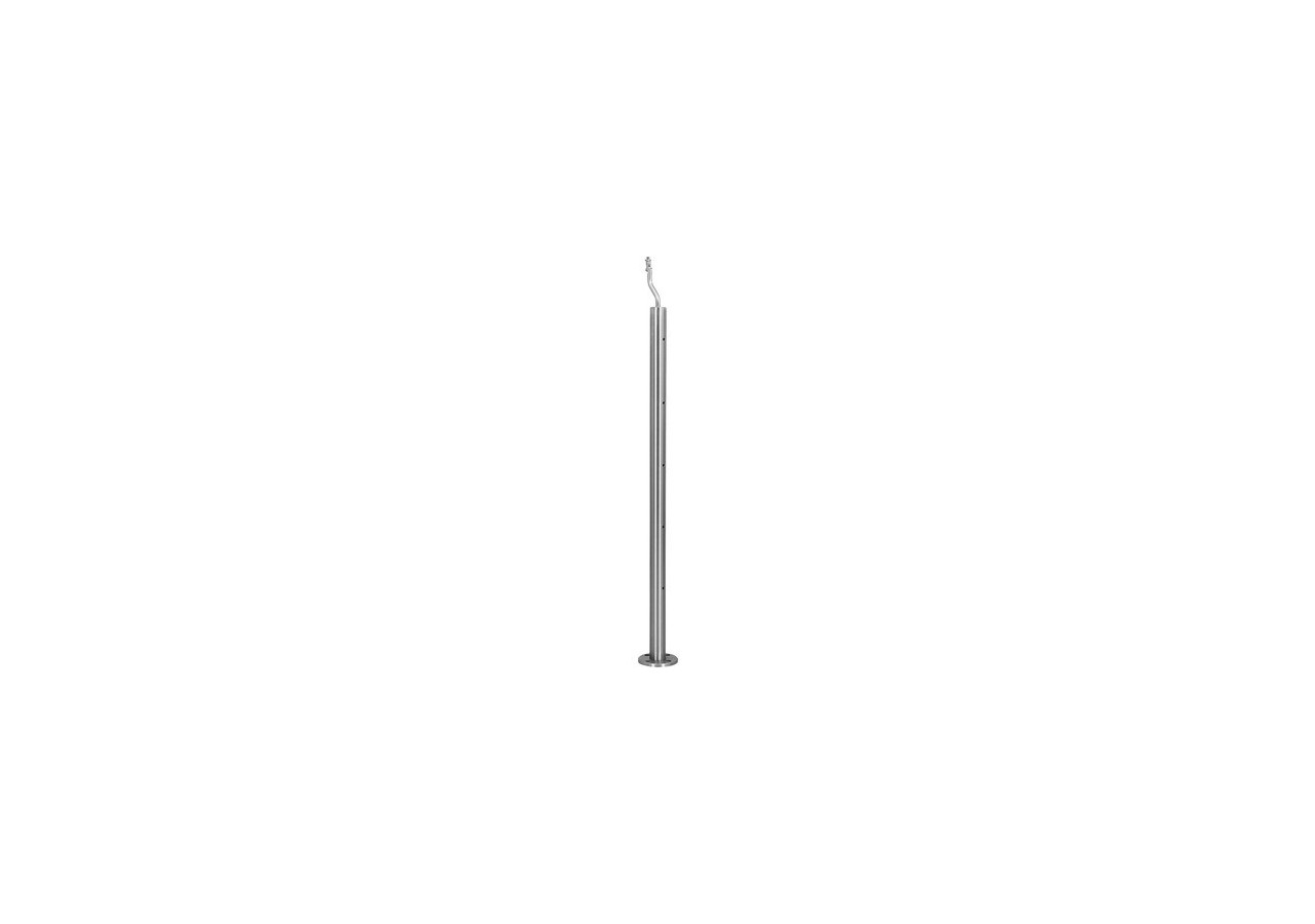 Poteau fixation à plat - câbles/barreaux - Inox 304 - 259954 - Dieda