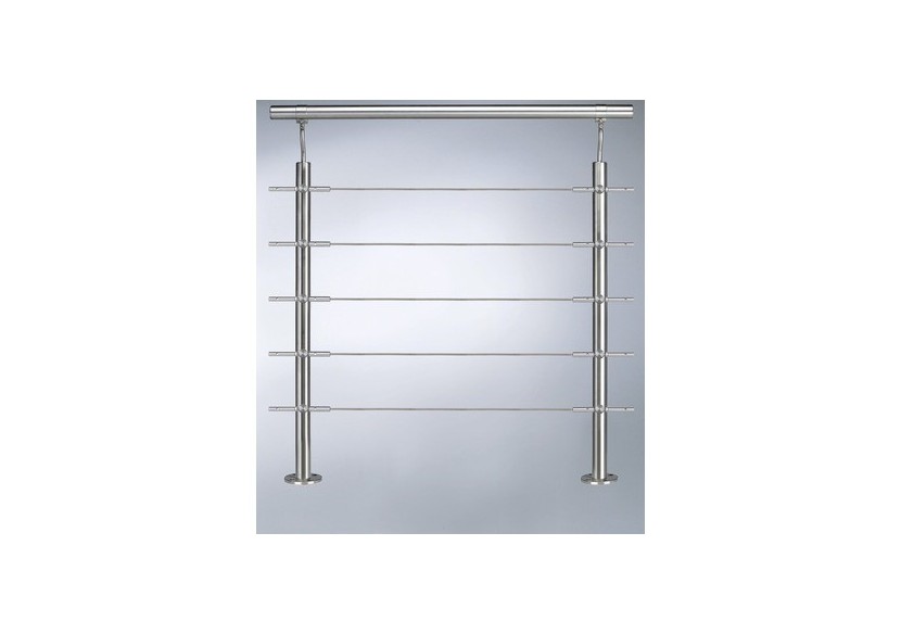 Poteau fixation à plat - câbles/barreaux - Inox 304 - 259954 - Dieda