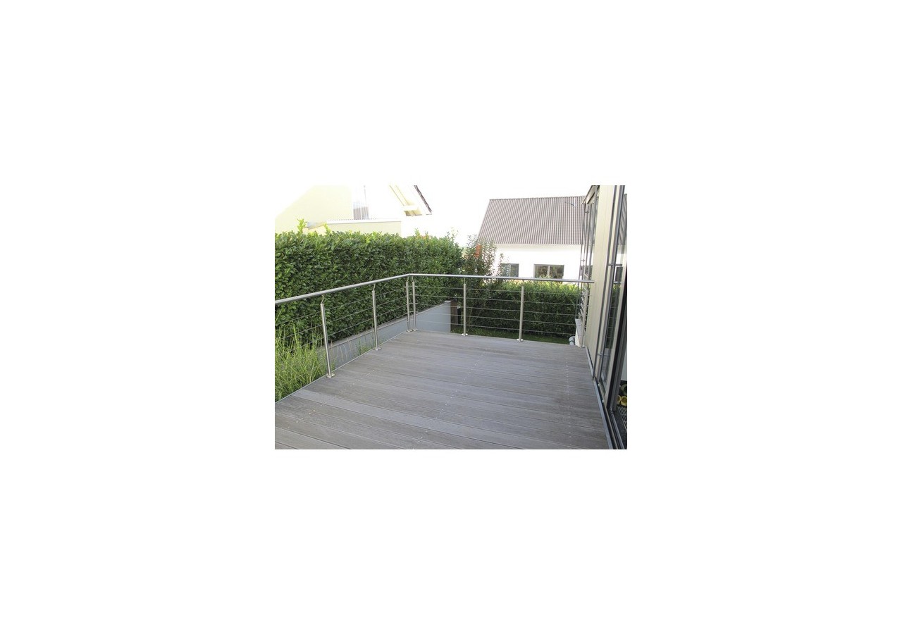 Poteau fixation à plat - câbles/barreaux - Inox 304 - 259954 - Dieda