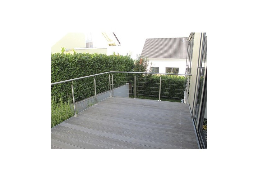 Poteau fixation à plat - câbles/barreaux - Inox 304 - 259954 - Dieda