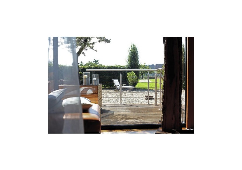 Poteau fixation à plat - câbles/barreaux - Inox 304 - 259954 - Dieda