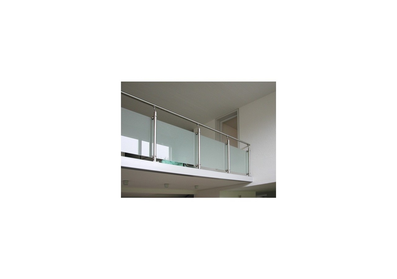 Poteau fixation à plat - verre acrylique - Inox 304 - 259956 - Dieda