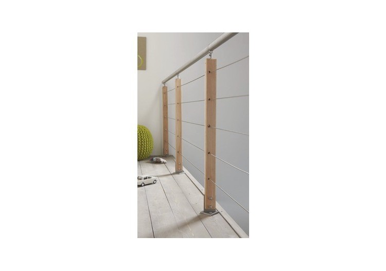 Poteau hêtre fixation à plat - 850mm- 5 trous - 259968 - Dieda 2