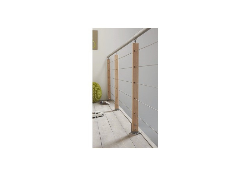 Poteau hêtre fixation à plat - 850mm- 5 trous - 259968 - Dieda