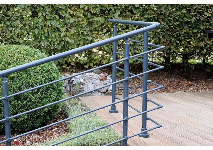 Kit balustrade aluminium 1,5m anthracite - à plat - 186012 - Dieda