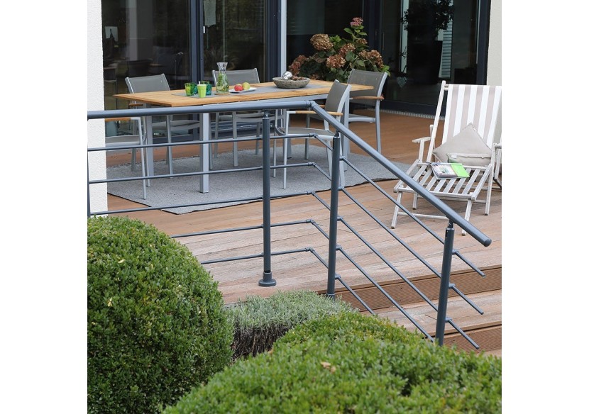 Kit balustrade aluminium 1,5m anthracite - à plat - 186012 - Dieda