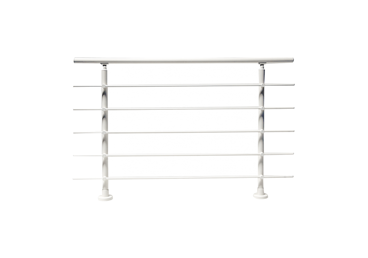 Kit balustrade aluminium 1,5m blanc - à plat - 186014 - Dieda