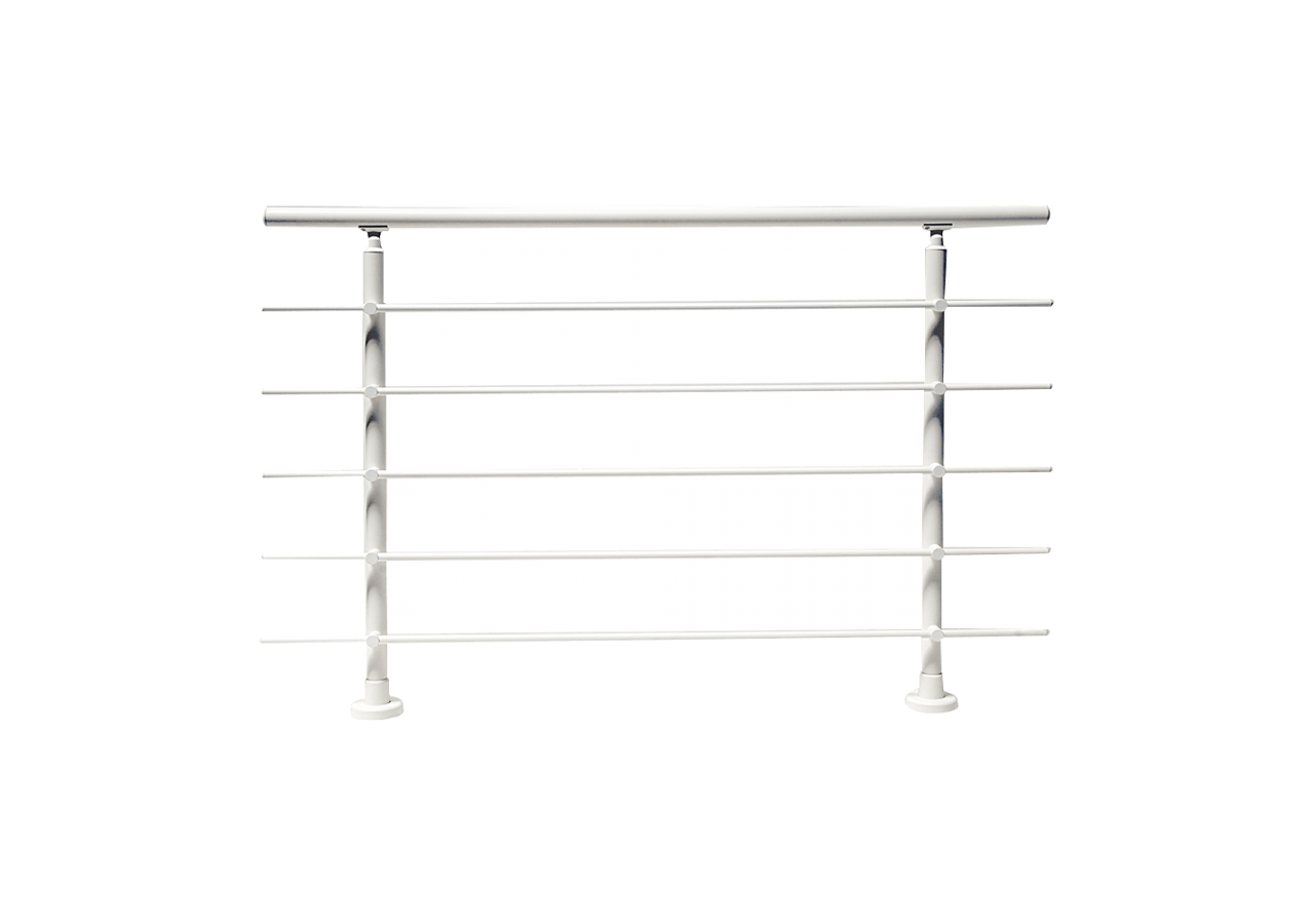 Kit balustrade aluminium 1,5m blanc - à plat - 186014 - Dieda