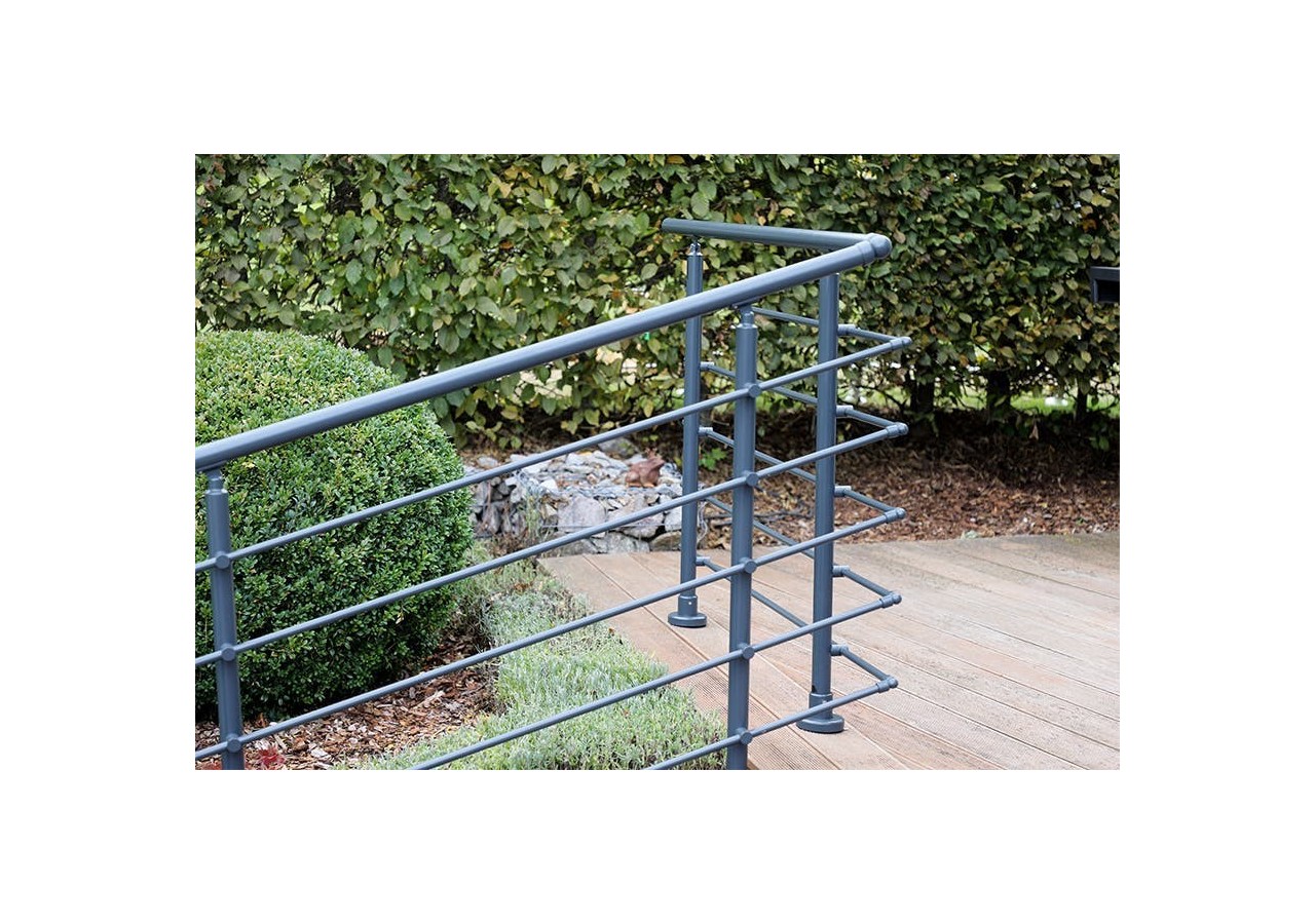 Kit balustrade aluminium 1,5m anthracite - latéral - 186212 - Dieda